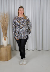 Mila Long Sleeve Light Leopard Top