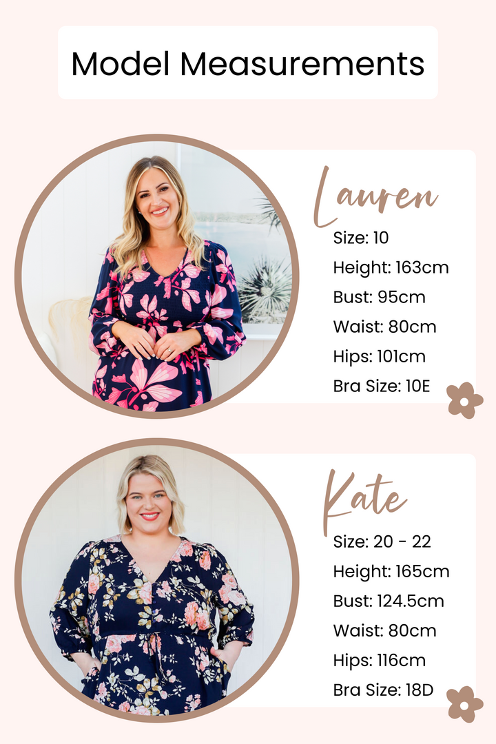 Model Size Guide Measurements - Daisy's Closet