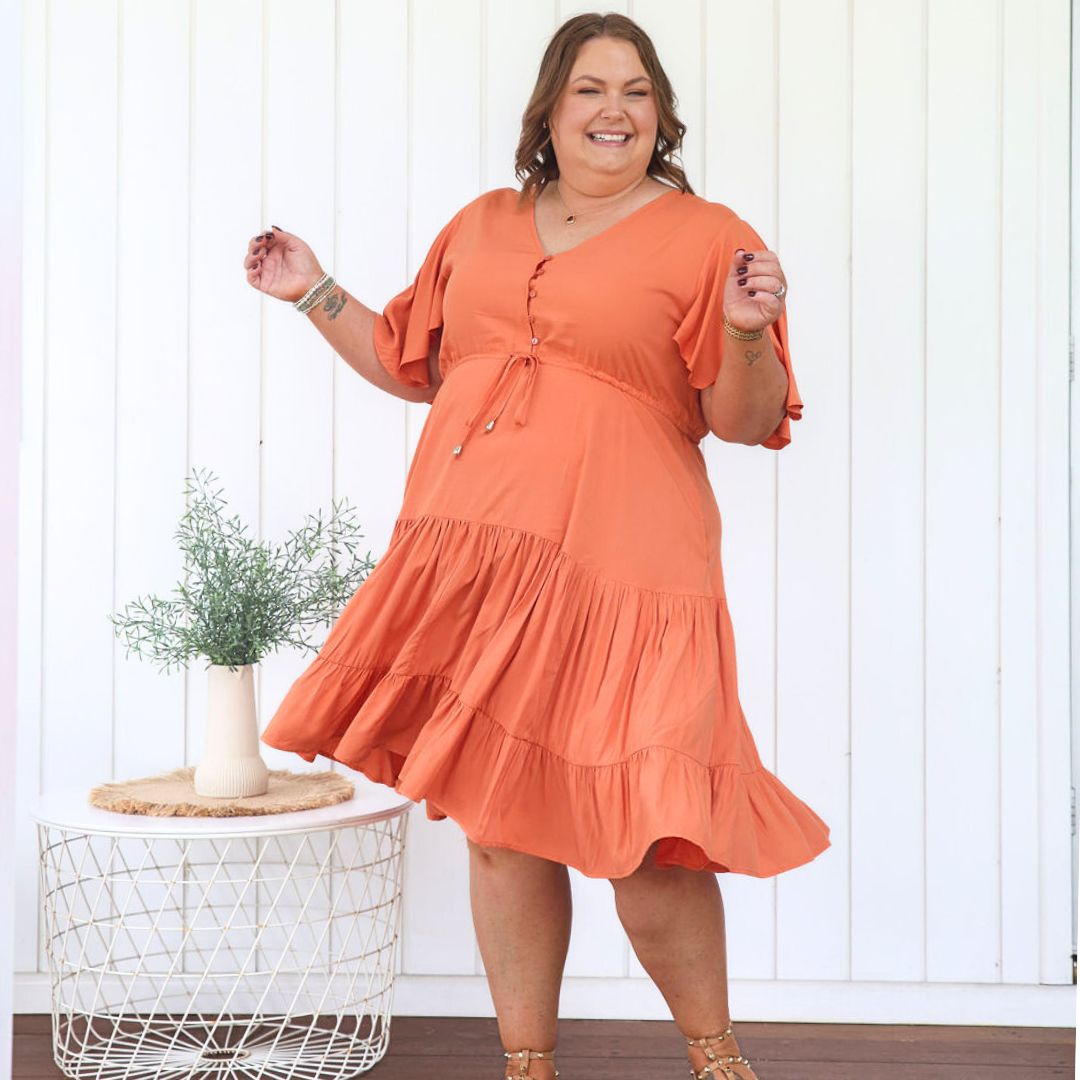 Ladies Curve Friendly Fashion Australia-Knee Length Summer Dress-Daisy's Closet