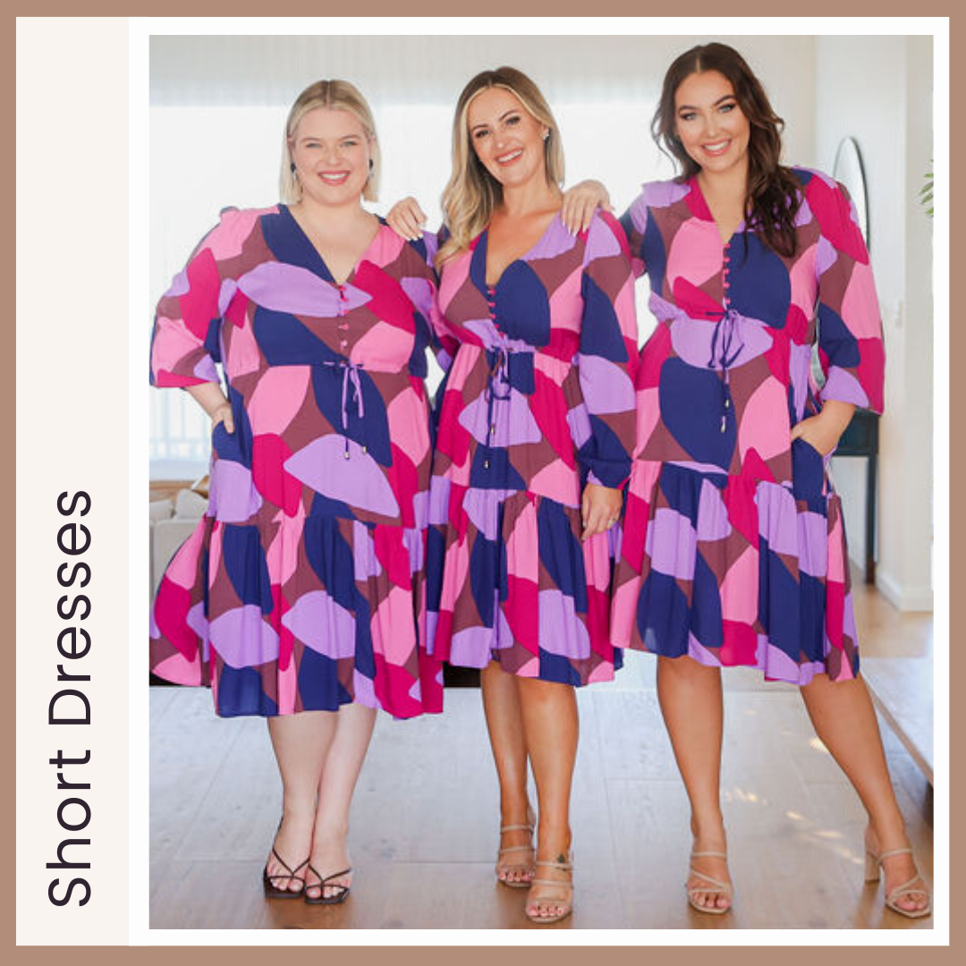 Ladies Short Dresses - Knee Length - Sizes 6 - 26 - Bump and Breastfeeding Friendly - Daisy's Closet