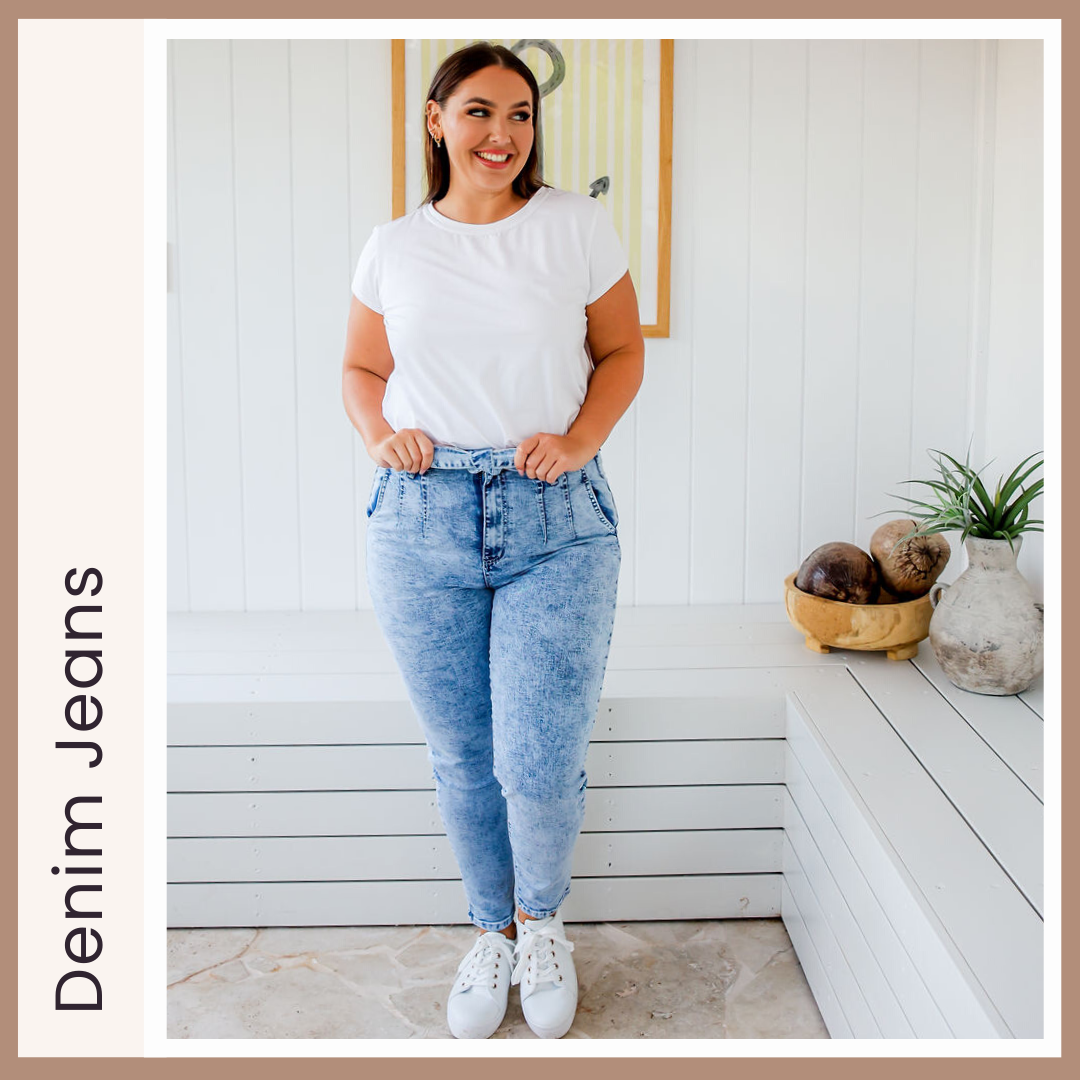 Ladies Full Length Denim Jeans - High Waist Jeans - Sizes 6 - 26 - Ladies Online Fashion Boutique - Daisy's Closet