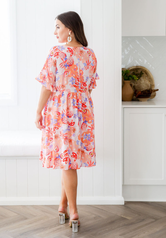 Sunny Dress Peach Paradise Print