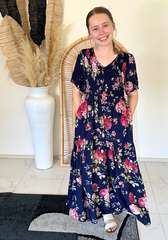 Millie Dress Navy Floral