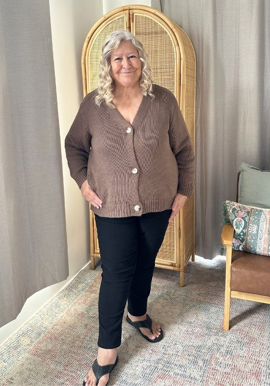 Harper Cardigan Chocolate
