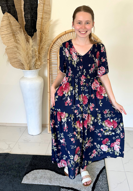 Millie Dress Navy Floral