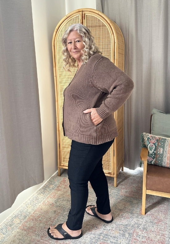Harper Cardigan Chocolate