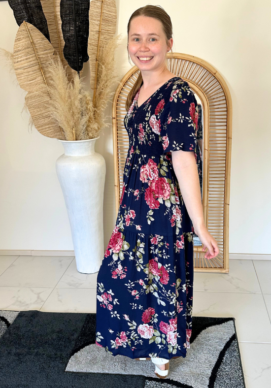 Millie Dress Navy Floral