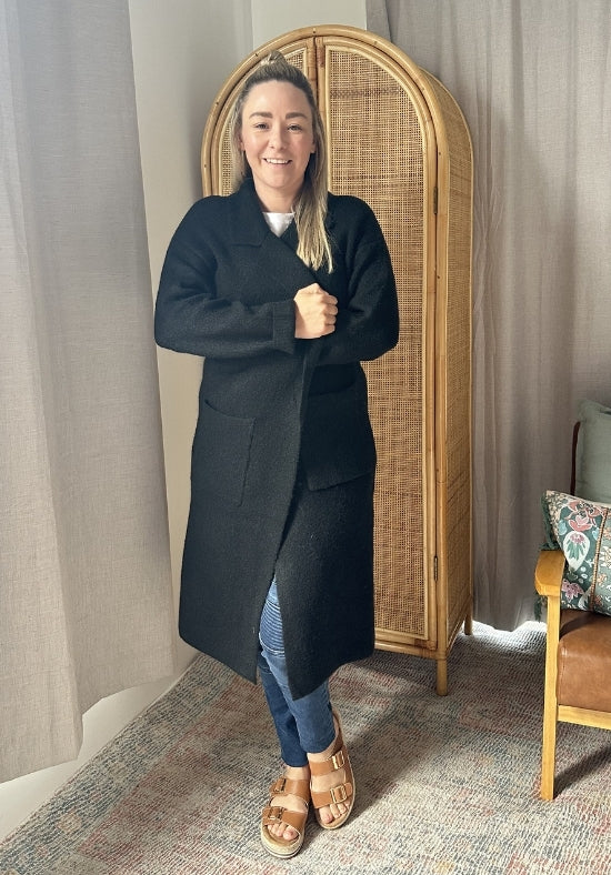 Sloane Longline Cardigan Black