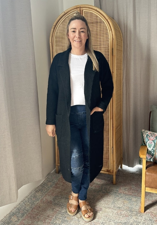 Sloane Longline Cardigan Black