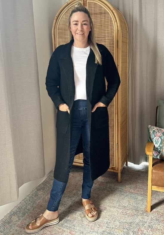 Sloane Longline Cardigan Black