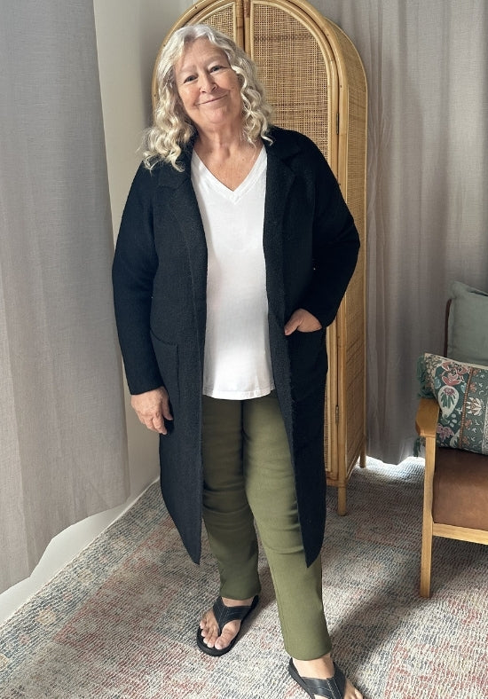 Sloane Longline Cardigan Black