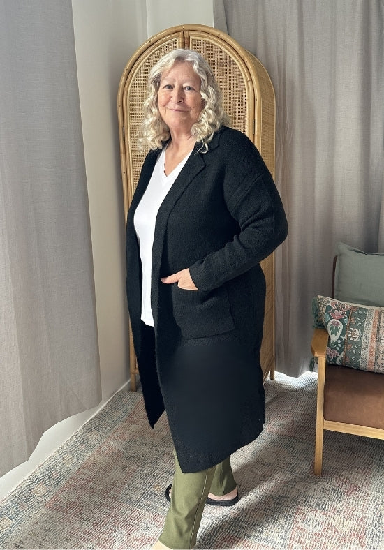 Sloane Longline Cardigan Black