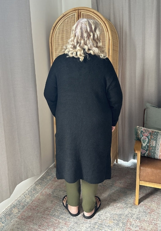 Sloane Longline Cardigan Black