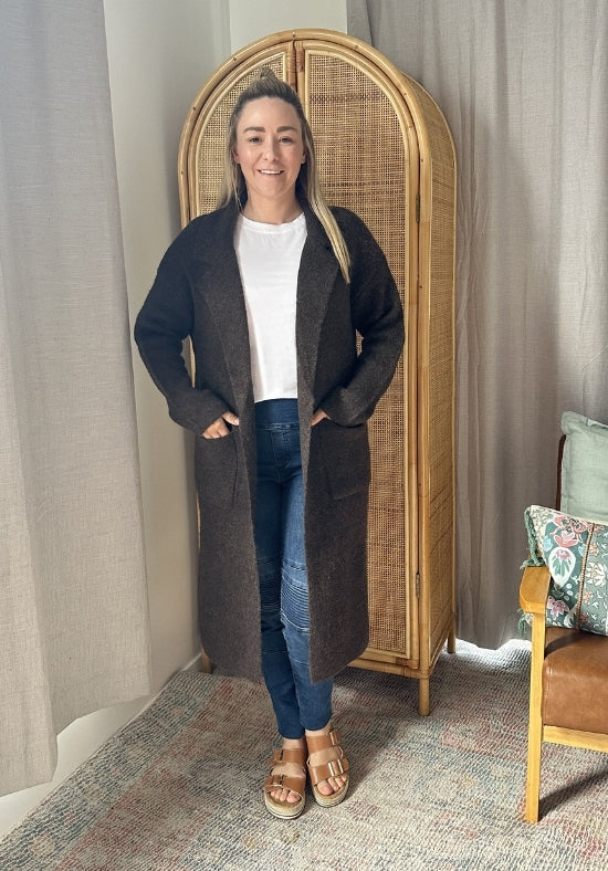 Sloane Longline Cardigan Chocolate