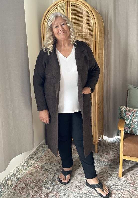 Sloane Longline Cardigan Chocolate