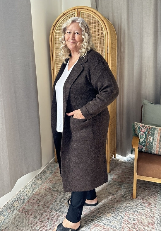 Sloane Longline Cardigan Chocolate