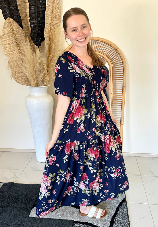 Millie Dress Navy Floral