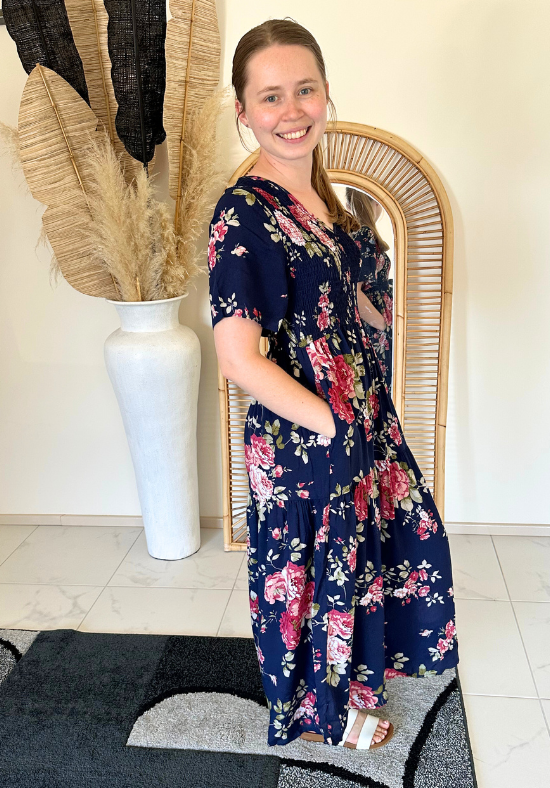 Millie Dress Navy Floral