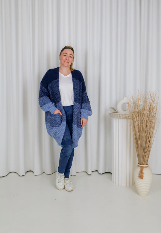 Indie Cardigan Blue Hues