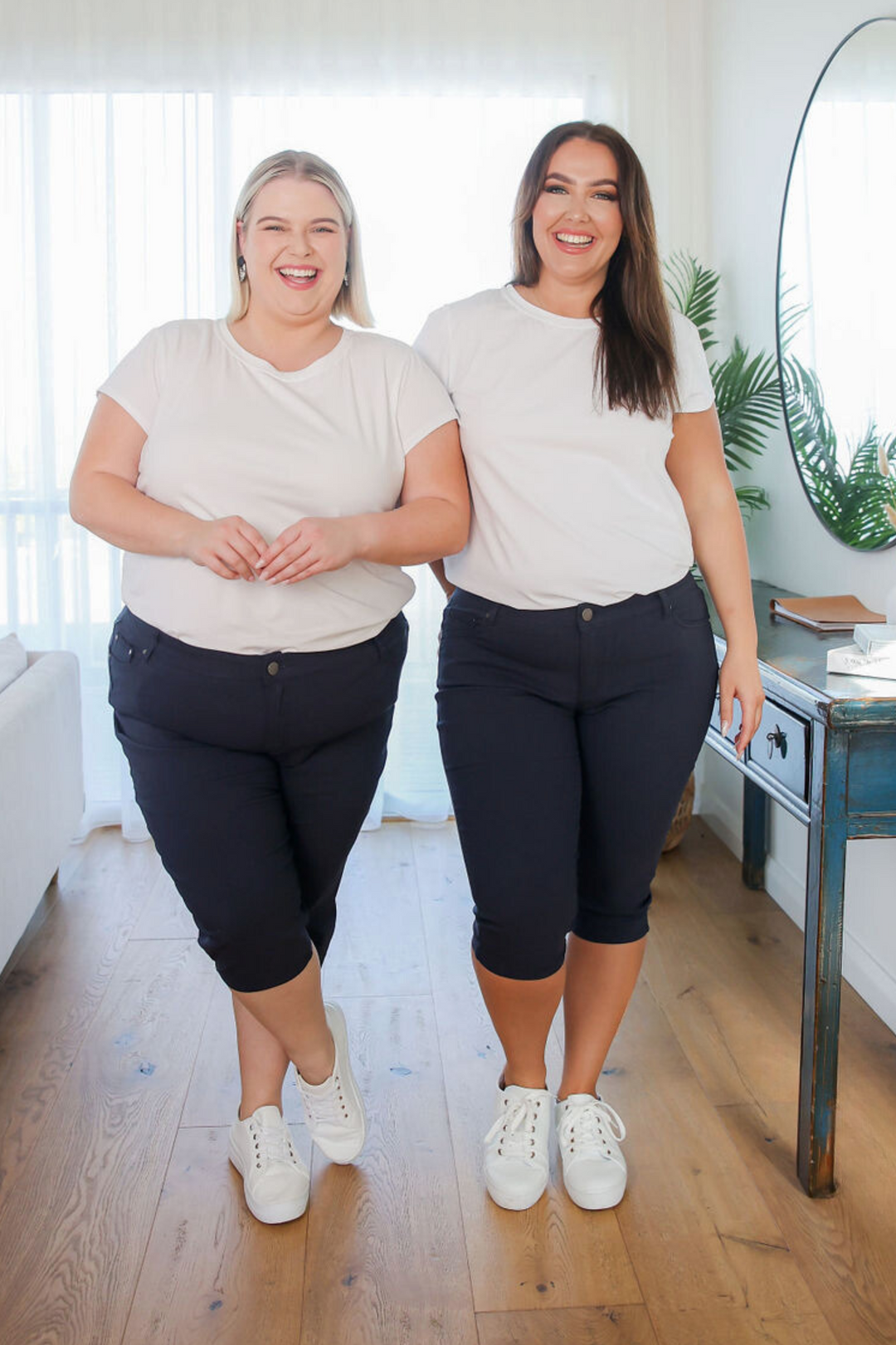 Women s 3 4 Jeans Stretch Jeans Navy Slimming Style Daisy s