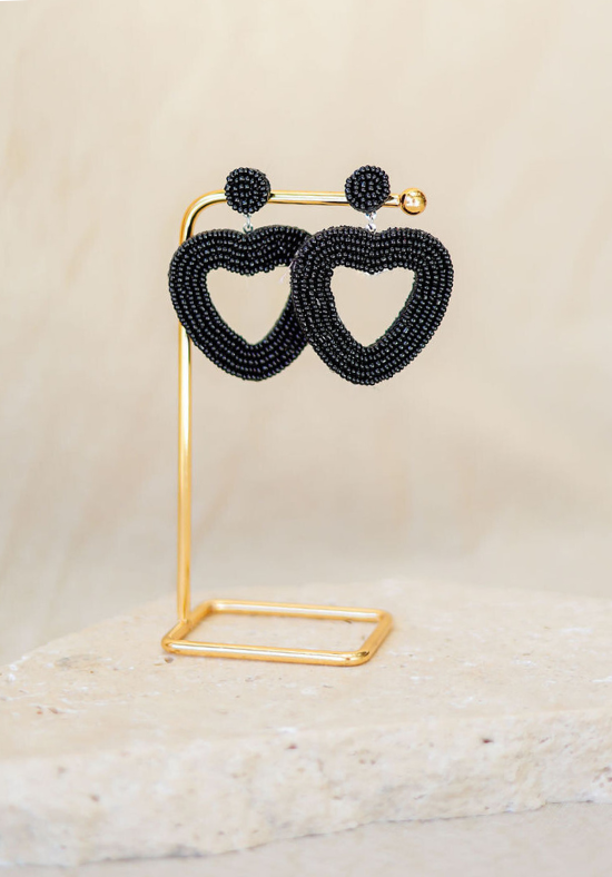 Black Heart Earrings