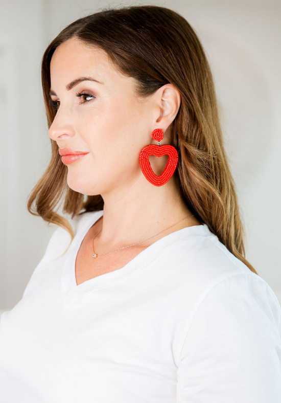 Red Heart Earrings