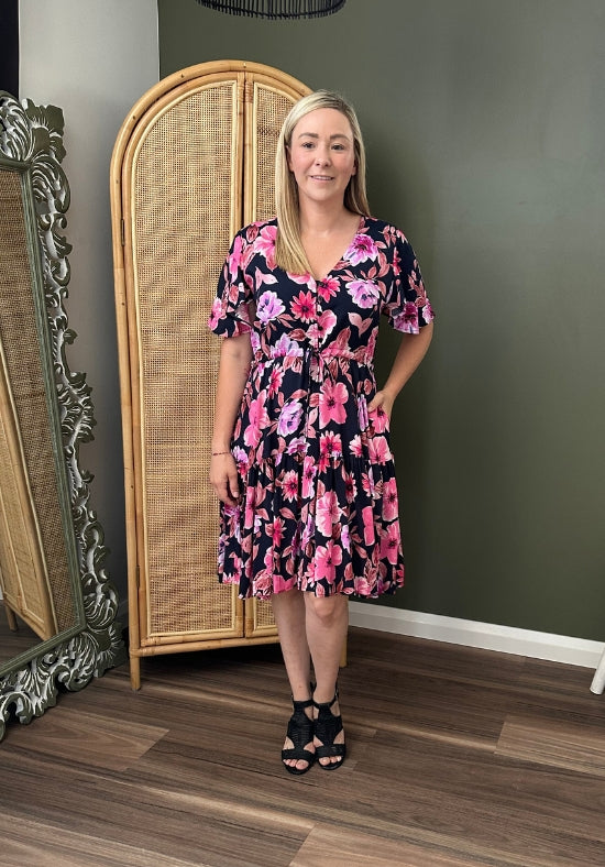 New Tommy Dress Pink Floral - Daisy’s Closet