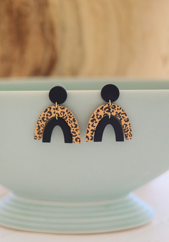 Ladies Leopard Print Earrings - Clay Earrings - Daisy's Closet