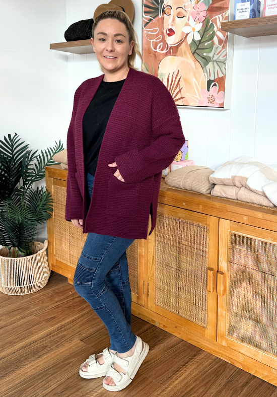 Callie Cardigan Wine