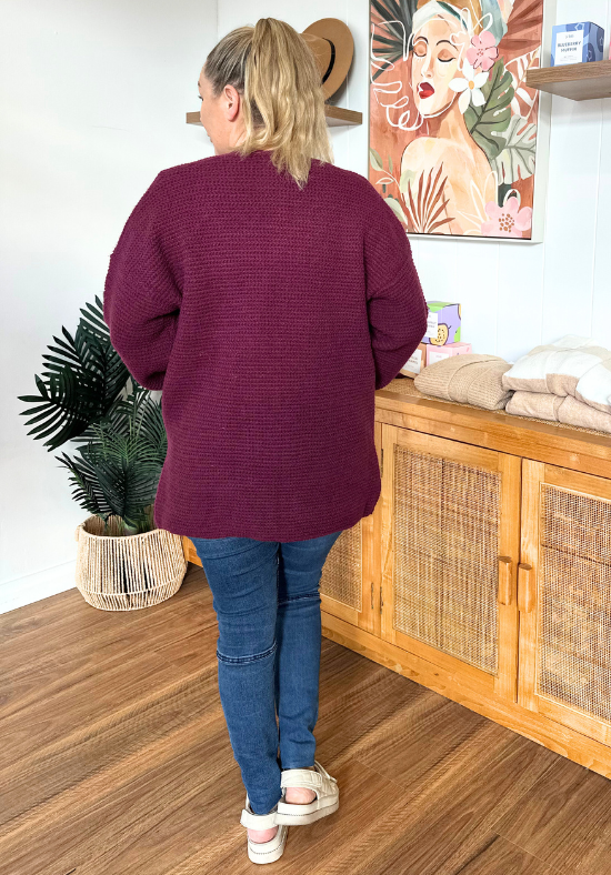 Callie Cardigan Wine