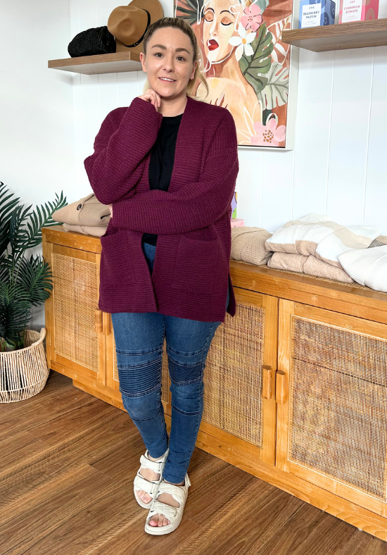 Callie Cardigan Wine