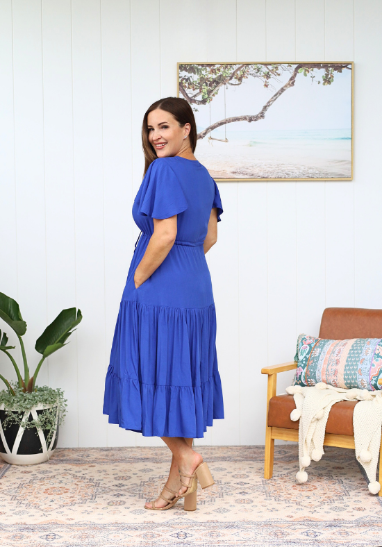 Athena Midi Dress Cobalt Blue