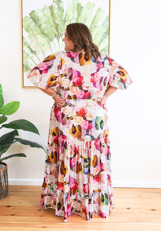 New Gracie Maxi Dress Paintbrush Print