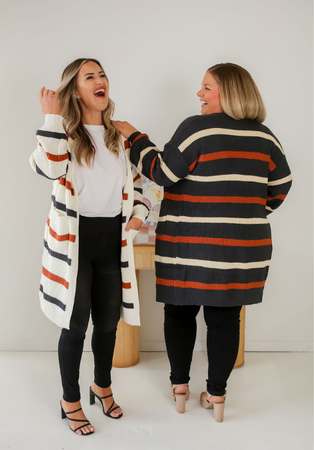 Daisy long sleeve striped cardigan shop