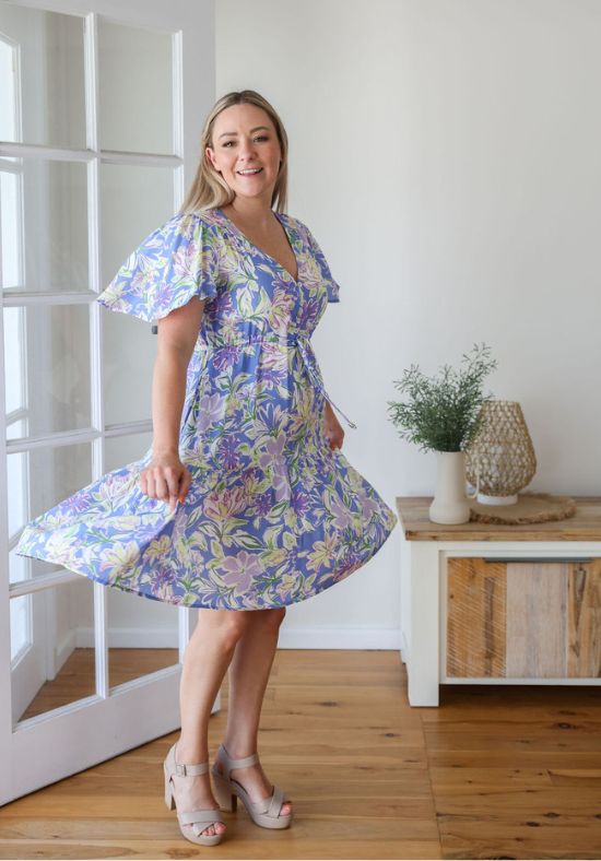 New Tommy Dress Flora Print Blue