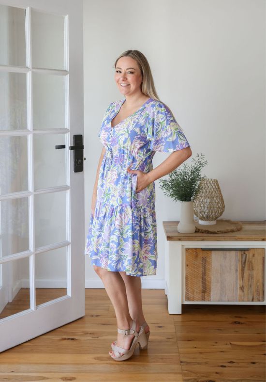 New Tommy Dress Flora Print Blue