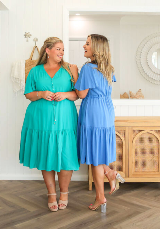 Ladies knee length blue dress - summer dress - tommy dress - daisy's closet