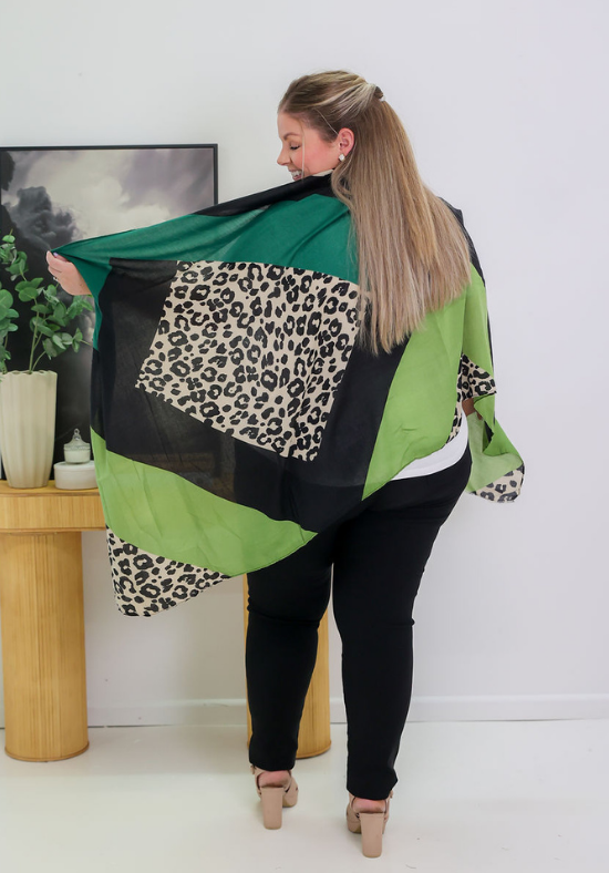 Miller Green Leopard Scarf