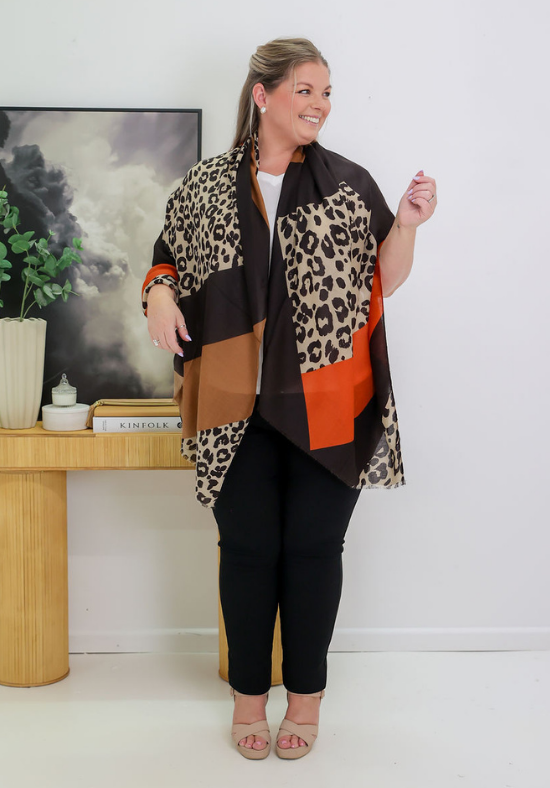 Miller Rust Leopard Scarf