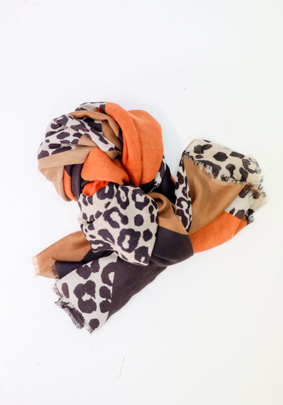 Miller Rust Leopard Scarf