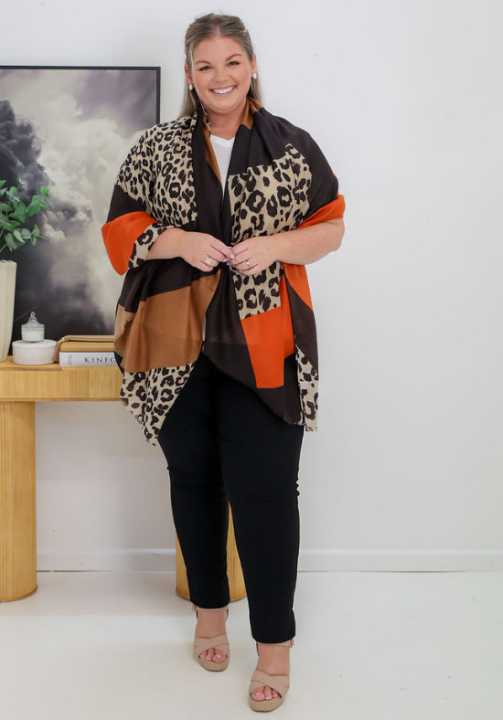 Miller Rust Leopard Scarf