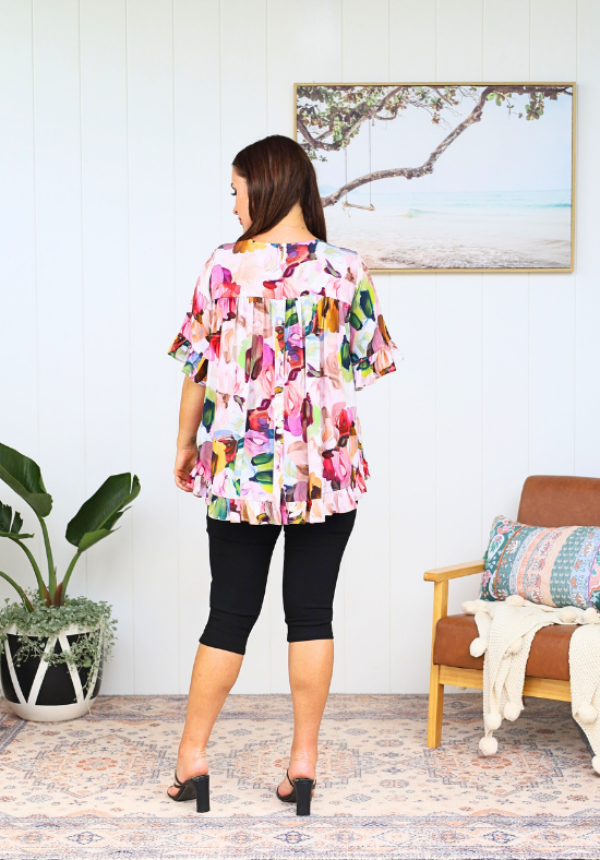 New Look Mila Top Paintbrush Print