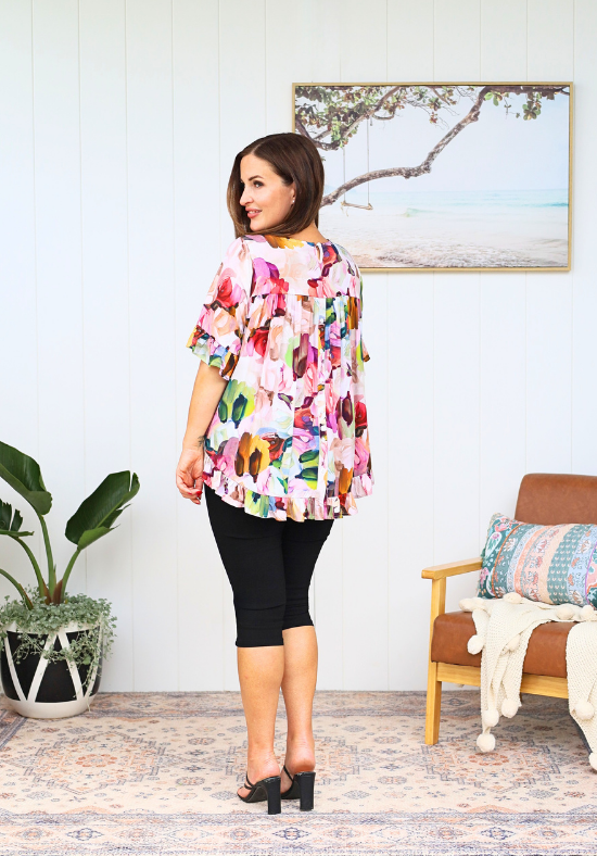 New Look Mila Top Paintbrush Print