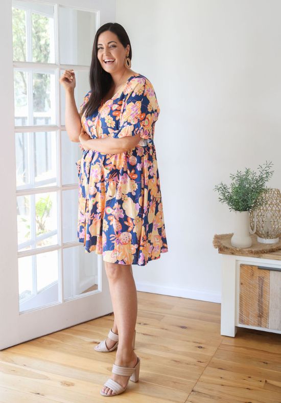 Sunny Dress Navy Paradise Print