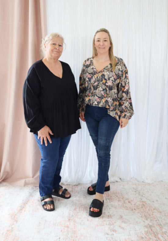Black long sleeve top from Daisy's Closet, featuring a stylish fit and soft fabric, perfect for casual or layered looks.