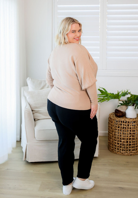 Ladies Black Denim Jeans - Stretch Jeans - Functional Front and Back Pockets - Super Comfortable + breathable fabric - Sizes 6 - 22 - Delta Jeans Black - Daisy's Closet