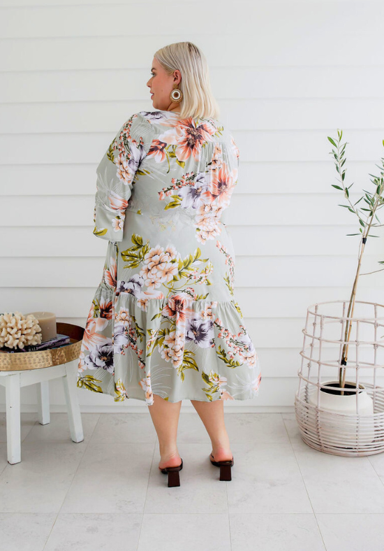 Ladies Knee Length Floral Dress - Breastfeeding Freindly - Bronte Dress - Daisy's Closet