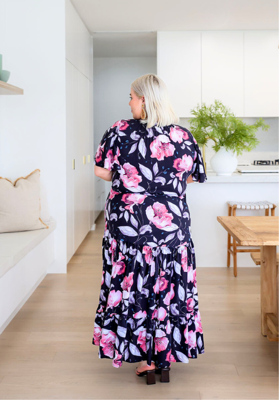 Ladies Floral Maxi Dress - Breastfeeding + Maternity Friendly - Daisy's Closet