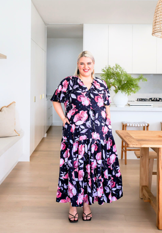 Ladies Floral Maxi Dress - Breastfeeding + Maternity Friendly - Daisy's Closet