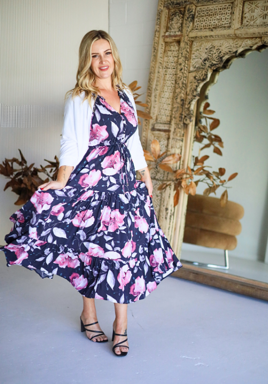 Ladies Maxi Dress - Floral Print - Demi Maxi Dress - Daisy's Closet